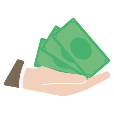 El ele tutuşan faturalar Finans simgesi vektör illüstrasyonu