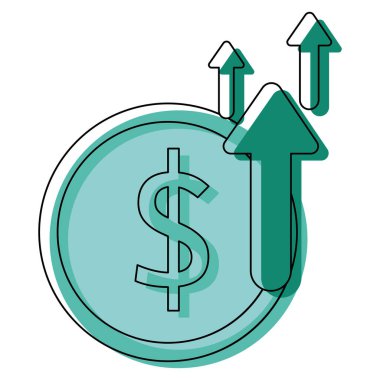 Oklu Para Finans simgesi Vektör illüstrasyonu