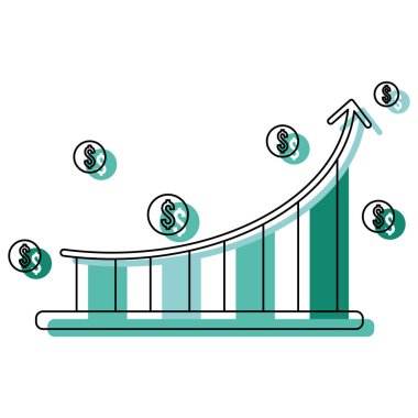 Büyüyen işletme grafiği Finans simgesi Vektör illüstrasyonu