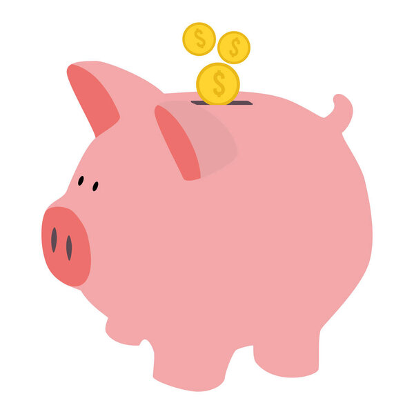 Colored pigbank finance icon Vector illustration