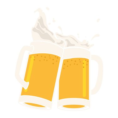 Bira bardakları amigo ikonu Vektör illüstrasyonu