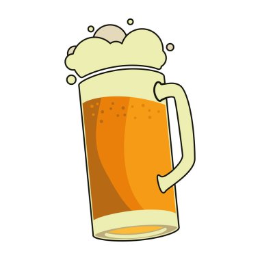 Köpük Vektör illüstrasyonlu renkli bira bardağı simgesi