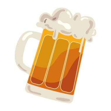 Köpük Vektör illüstrasyonlu renkli bira bardağı simgesi