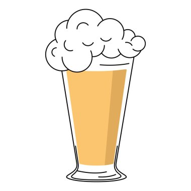 Köpük Vektör illüstrasyonlu renkli bira bardağı simgesi