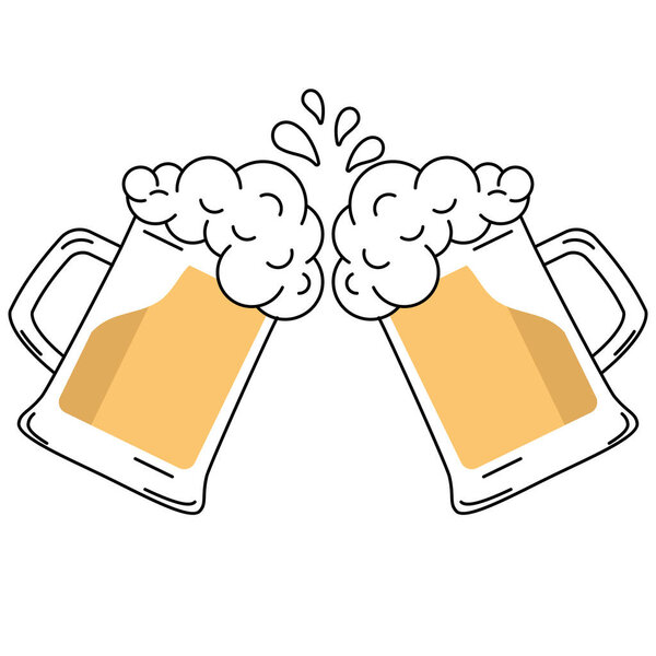 Beer glasses cheer icon Vector illustration