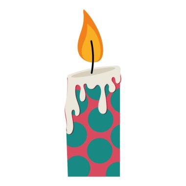 Renkli Noel mum ikonu Vektör illüstrasyonu