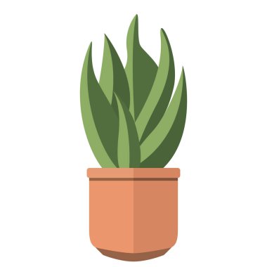 Şirin kapalı bitki simgesi Vektör illüstrasyonu