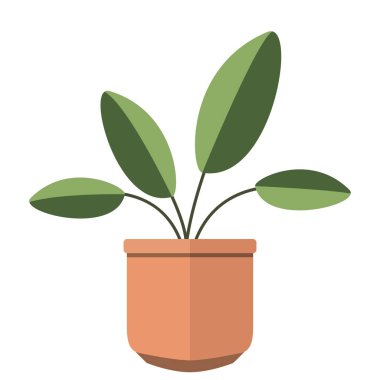 Şirin kapalı bitki simgesi Vektör illüstrasyonu