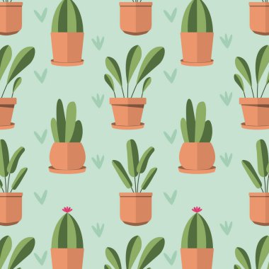 Kapalı bitki simgeleri Desen arkaplan Vektörü illüstrasyonu