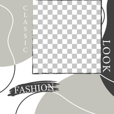 Moda Sosyal Medya Şablonu Vektör İllüstrasyonu