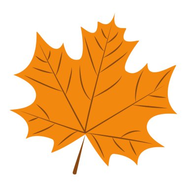 Düz renkli sonbahar yaprağı ikonu Vektör illüstrasyonuName