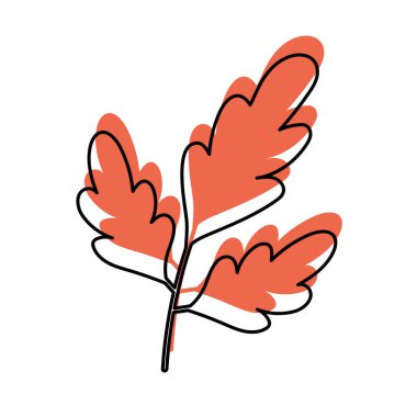 Düz renkli sonbahar yaprağı ikonu Vektör illüstrasyonuName