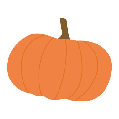 Düz renkli sonbahar balkabağı ikonu Vektör illüstrasyonu