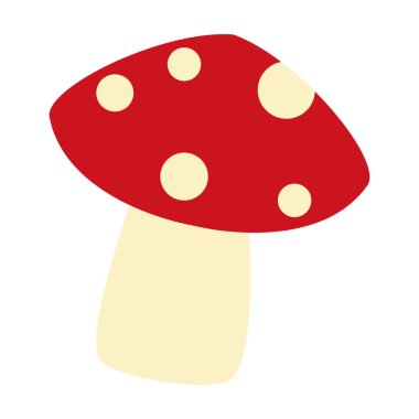 Düz renkli sonbahar mantar ikonu Vektör illüstrasyonu