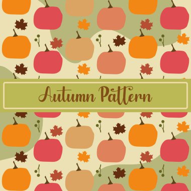 Renkli sonbahar şablonu arkaplan vektörü illüstrasyonu