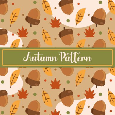 Renkli sonbahar şablonu arkaplan vektörü illüstrasyonu
