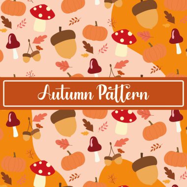Renkli sonbahar şablonu arkaplan vektörü illüstrasyonu