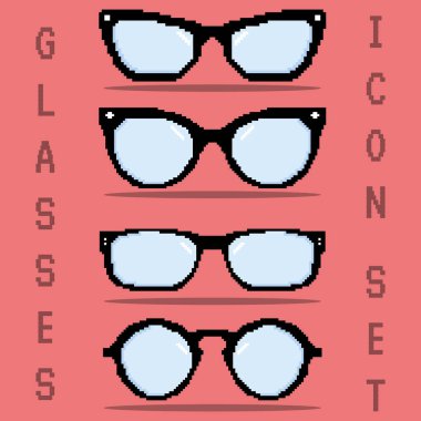 Renkli gözlük simgeleri Vektör illüstrasyonunu ayarlar
