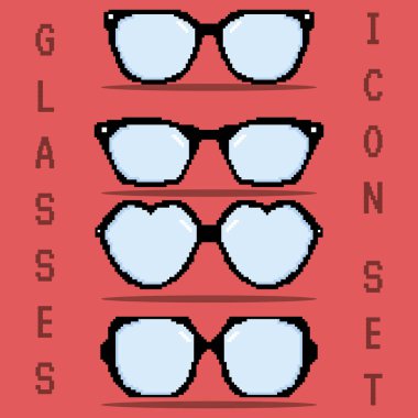 Renkli gözlük simgeleri Vektör illüstrasyonunu ayarlar