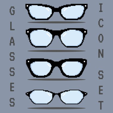 Renkli gözlük simgeleri Vektör illüstrasyonunu ayarlar