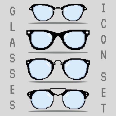 Renkli gözlük simgeleri Vektör illüstrasyonunu ayarlar