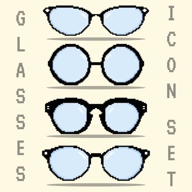 Renkli gözlük simgeleri Vektör illüstrasyonunu ayarlar