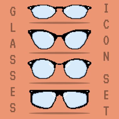 Renkli gözlük simgeleri Vektör illüstrasyonunu ayarlar