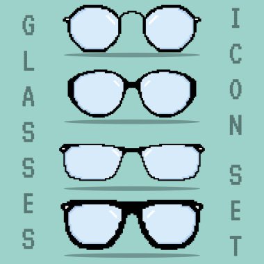 Renkli gözlük simgeleri Vektör illüstrasyonunu ayarlar