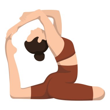 Yoga Vektörü illüstrasyonu yapan münzevi tatlı kız karakteri
