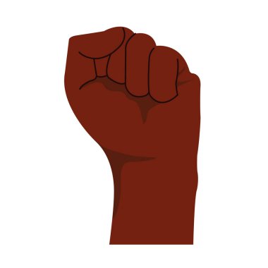 Afro-Amerikan yükselen el kaldırma hareketi Vektör illüstrasyonu