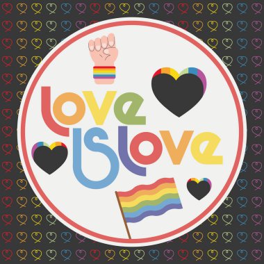 Renkli lgbt gurur posteri Vektör illüstrasyonu