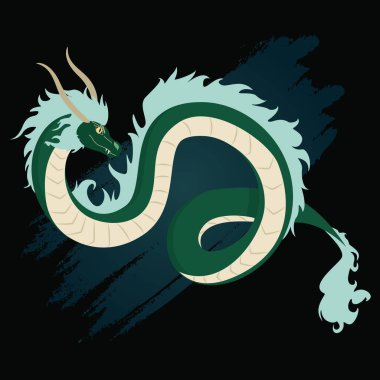 Renkli Çin ejderhası çizgi film karakteri Vektör illüstrasyonu