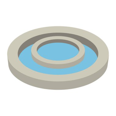 Renkli izometrik halka açık su çeşmesi Vektör illüstrasyonu