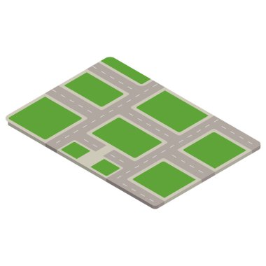 Isometric boş sokak vektörü illüstrasyonu