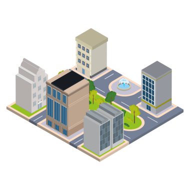 Şehir Vektörü illüstrasyonunun özgün görünümü