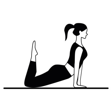 Yoga Vektörü illüstrasyonu yapan kız silueti