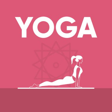 Yoga Vektörü illüstrasyonu yapan kız silueti