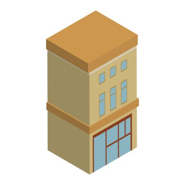 Renkli izometrik yapı ikonu Vektör illüstrasyonu