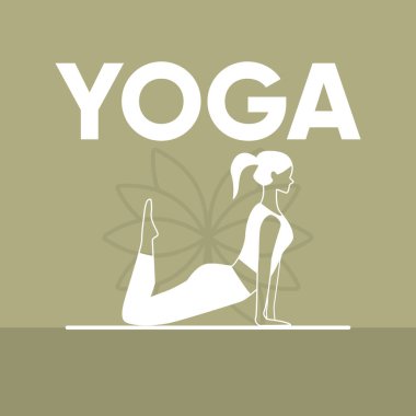 Yoga Vektörü illüstrasyonu yapan kız silueti