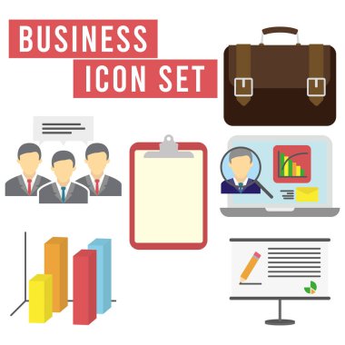 İş simgeleri Vektör illüstrasyonunu ayarladı