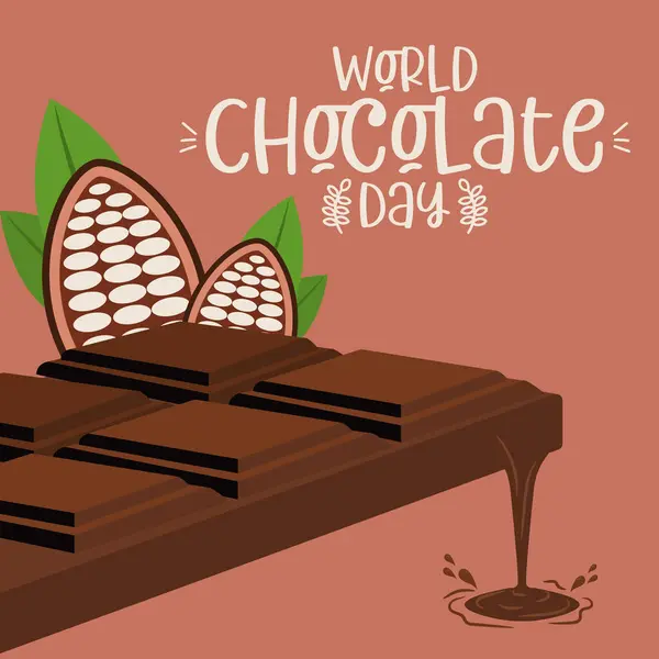 Illustrazione Vettoriale Della Giornata Mondiale Del Cioccolato — Vettoriale Stock