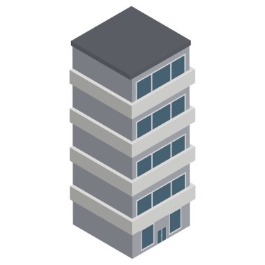 Renkli izometrik yapı ikonu Vektör illüstrasyonu