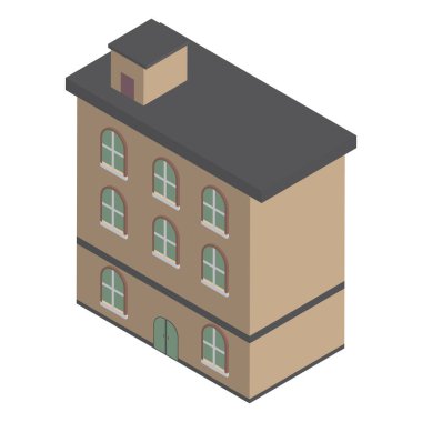 Renkli izometrik yapı ikonu Vektör illüstrasyonu