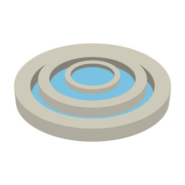 Renkli izometrik halka açık su çeşmesi Vektör illüstrasyonu