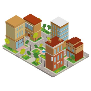 Şehir Vektörü illüstrasyonunun özgün görünümü