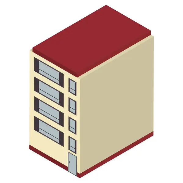 Illustrazione Vettoriale Dell Icona Isometrica Colorata Dell Edificio Illustrazione Stock