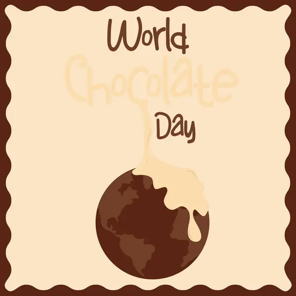 Giornata Mondiale Del Cioccolato Poster Illustrazione Vettoriale — Vettoriale Stock