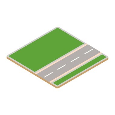 Isometric boş sokak vektörü illüstrasyonu