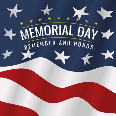 Vintage Anma Günü poster illüstrasyonu