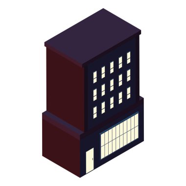 Renkli izometrik yapı ikonu Vektör illüstrasyonu